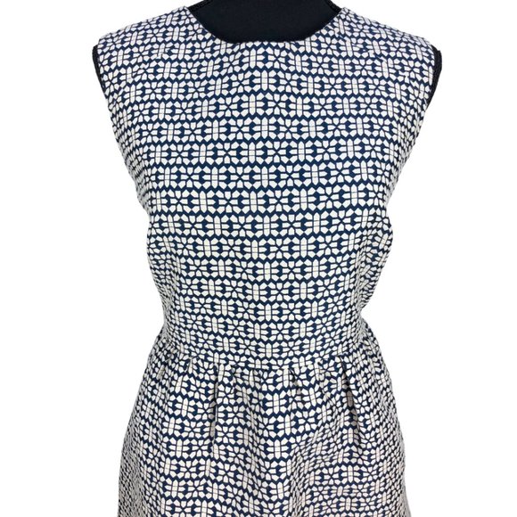Blue/Cream PIT Amsterdam Fit & Flare Dress US Sz 6 - Picture 6 of 12